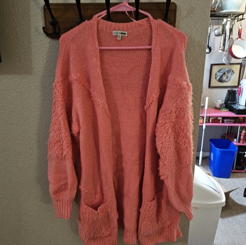 Coral or Salmon cardigan